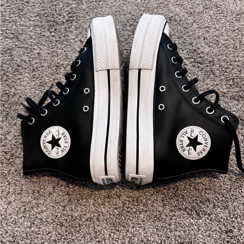 Converse Leather platform Hi tops - Picture 4 of 8